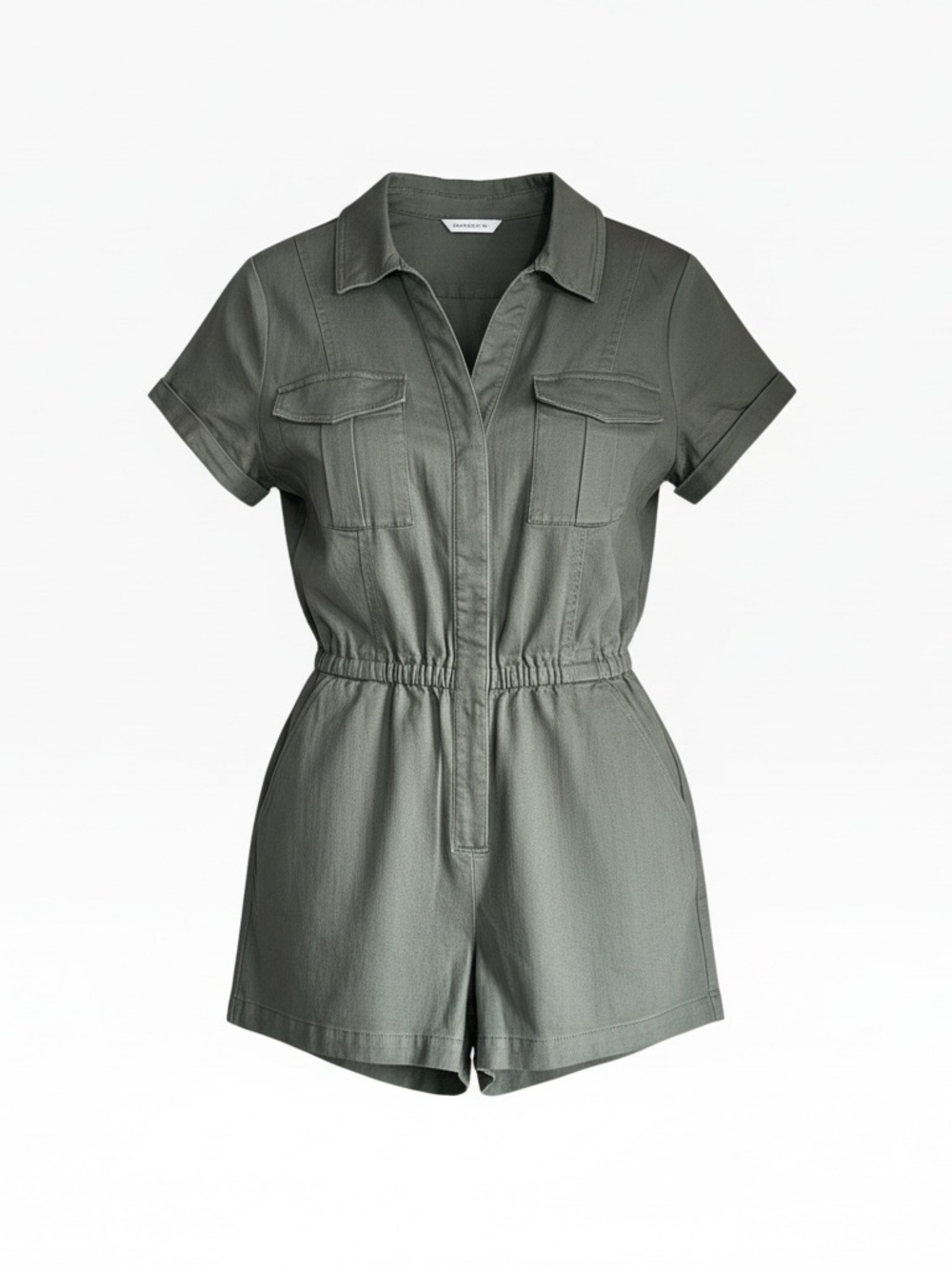 NWT Utility Short-Sleeve Romper in Olive Green - XL